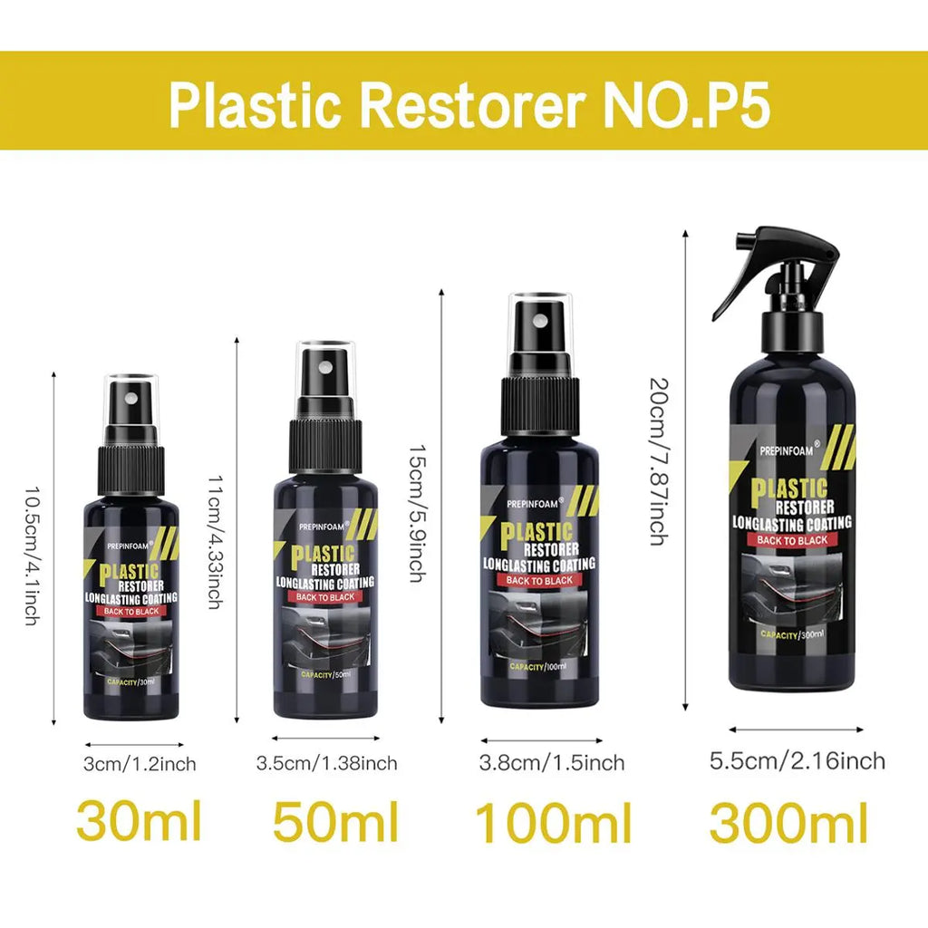 Car Plastic Restorer, Quick Polish for Color Restoration & Protection on Car Panels, Tires & Dashboards, Easy to Use, Long-Lasting Protection, Car Detailing Products, Automotive Detailing Product #GLOBAL PICKS