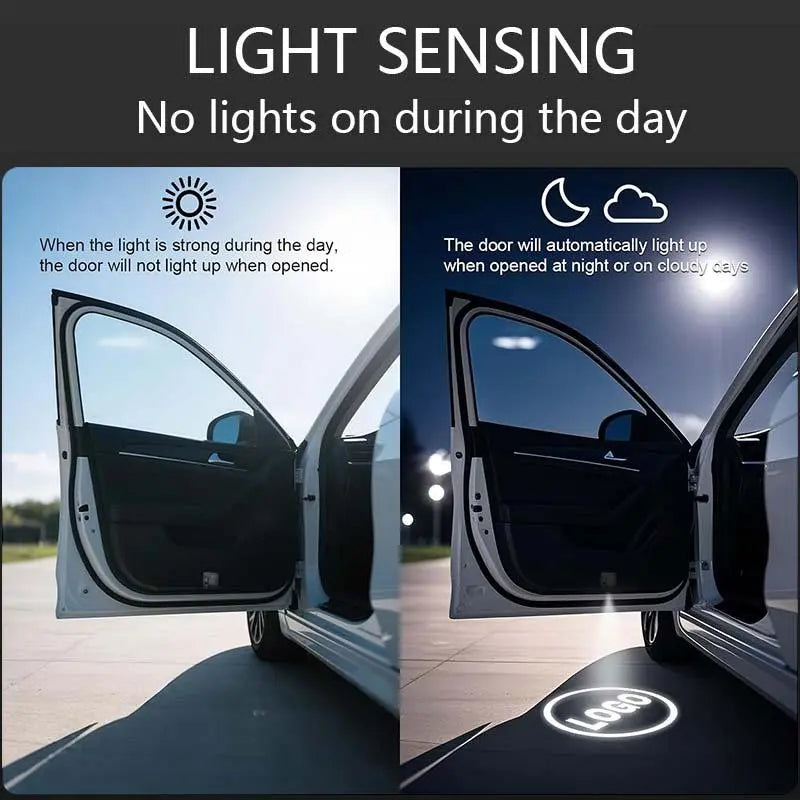 2Pcs LED Car Door Welcome Light HD Projector Lamp for Toyota Honda Chevrolet GMC Jeep and More Car Accessories