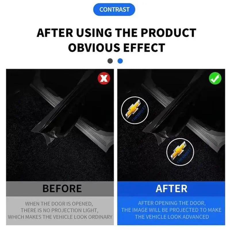 2Pcs LED Car Door Welcome Light HD Projector Lamp for Toyota Honda Chevrolet GMC Jeep and More Car Accessories