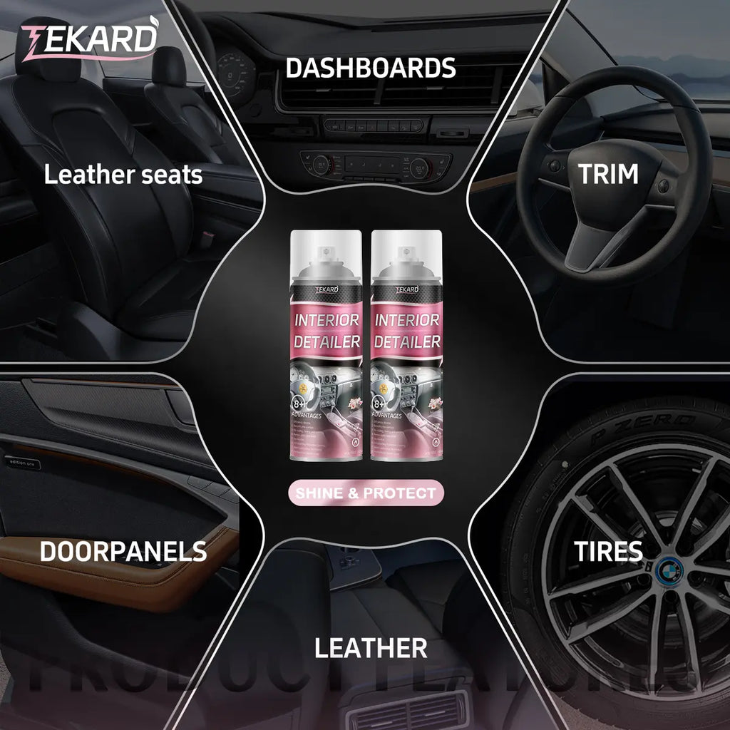 TEKARD Detailer - Ultimate Protection for Vinyl, Rubber, and Plastic Surfaces Car Interior Detailer and Protectant, Waterless Spray Wax:Plastic, Rubber, Leather Cleaner for Car Lnteriors&Exteriors、Quick Detailer、Automotive Care、Durable Protection Glossy