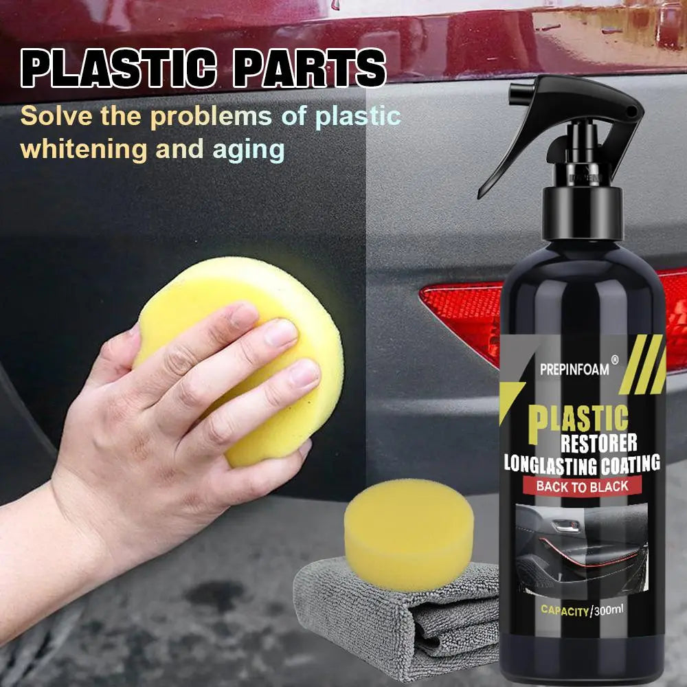 Car Plastic Restorer, Quick Polish for Color Restoration & Protection on Car Panels, Tires & Dashboards, Easy to Use, Long-Lasting Protection, Car Detailing Products, Automotive Detailing Product #GLOBAL PICKS