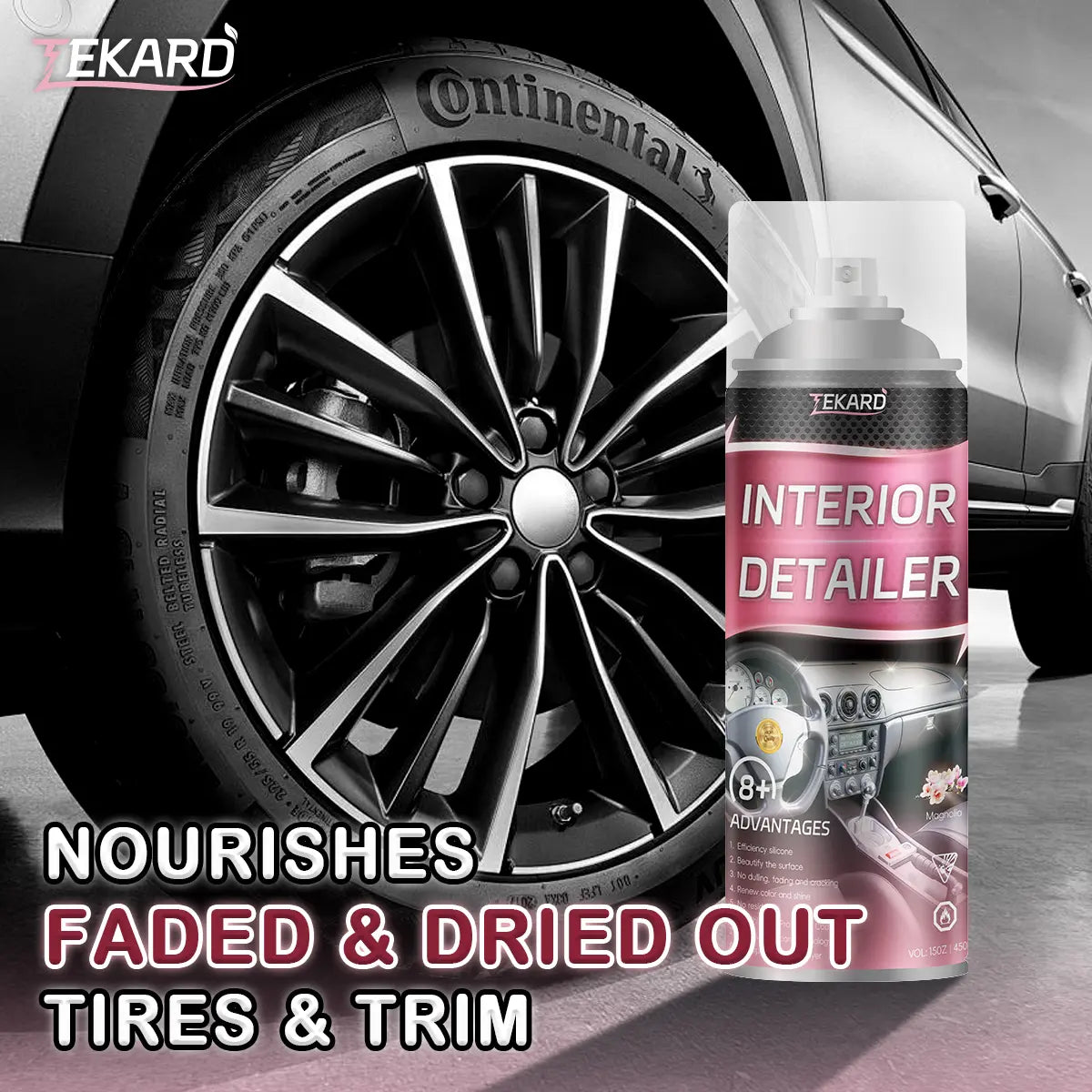TEKARD Detailer - Ultimate Protection for Vinyl, Rubber, and Plastic Surfaces Car Interior Detailer and Protectant, Waterless Spray Wax:Plastic, Rubber, Leather Cleaner for Car Lnteriors&Exteriors、Quick Detailer、Automotive Care、Durable Protection Glossy
